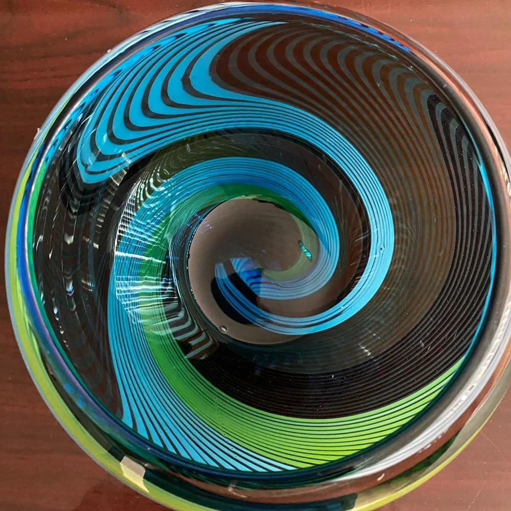 Multicolor Swirl Glass Art Vase